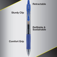 Pilot G2 Premium Gel Roller Pens 0.7, Fine Point Smooth Writing Pens Black, Pack of 12 - 7DAY'S
