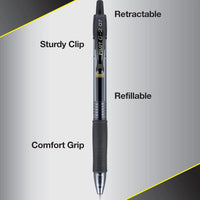 Pilot G2 Premium Gel Roller Pens 0.7, Fine Point Smooth Writing Pens Black, Pack of 12 - 7DAY'S