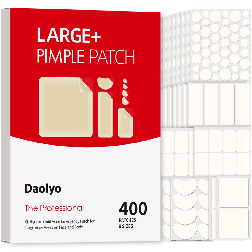 Pimple Patches for Face, 4 Size 300 Counts Acne Patches, Hydrocolloid Patches for Covering Zits and Blemishes, Spot Stickers with Salicylic Acid, Tea Tree Oil & Calendula Oil - 7DAY'S