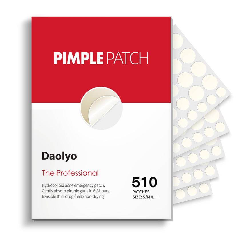 Pimple Patches for Face, 4 Size 300 Counts Acne Patches, Hydrocolloid Patches for Covering Zits and Blemishes, Spot Stickers with Salicylic Acid, Tea Tree Oil & Calendula Oil - 7DAY'S