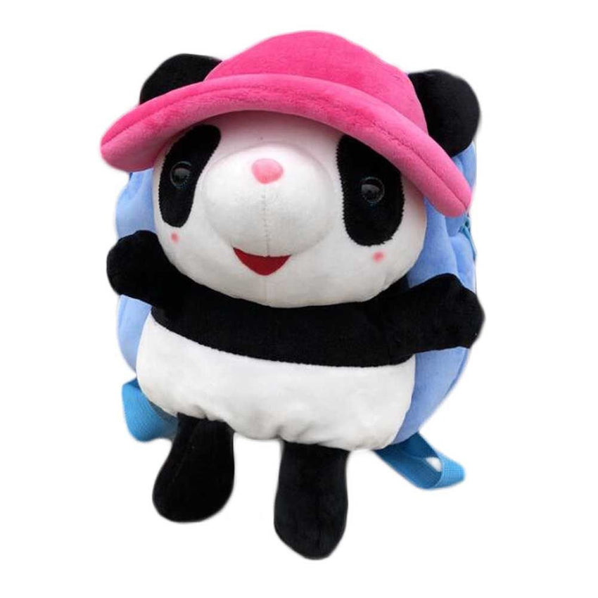 Pink Hat Panda Kids Shoulder Bag Plush Backpack Blue Snacks Travel Backpack Small School Bag - 7DAY'S