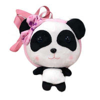 Pink Panda Doll Plush Kids Backpack Cute Crossbody Bag Snack Bag Go Out Decor Small Bag - 7DAY'S