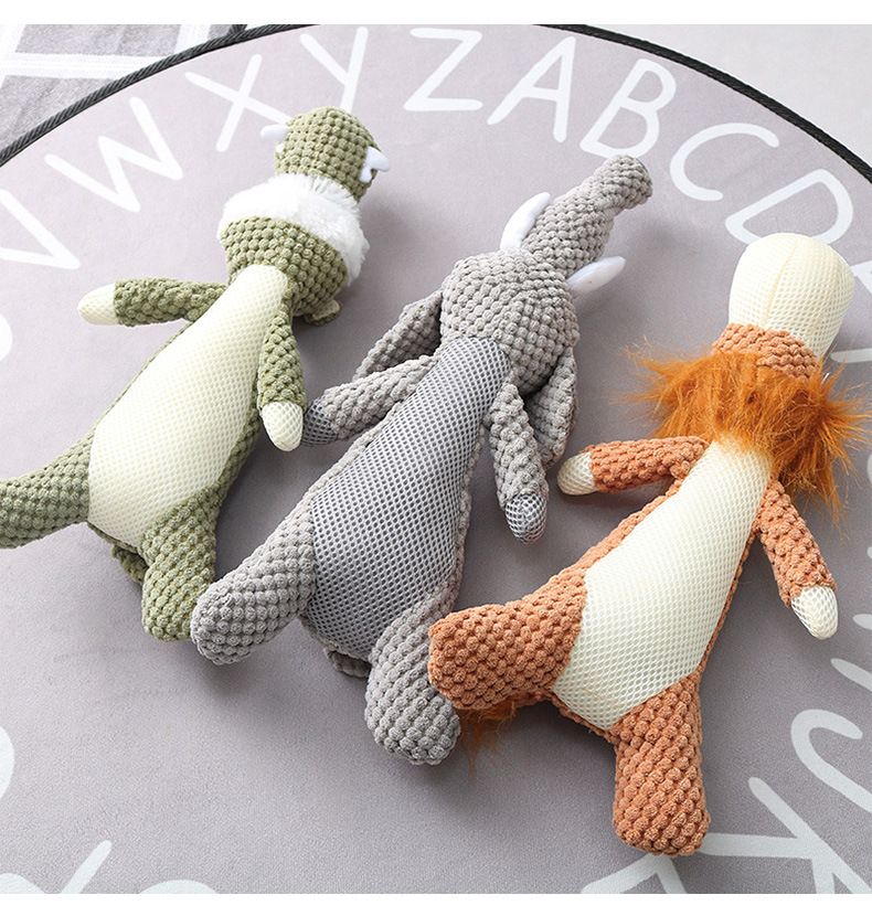Plush Cartoon Puppy Dog Toy Pet Dog Chew Squeak Toys For Small Dogs Teeth Grinding Pet Products Dog Accessories - 7DAY'S