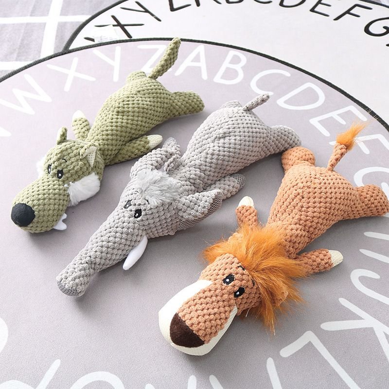 Plush Cartoon Puppy Dog Toy Pet Dog Chew Squeak Toys For Small Dogs Teeth Grinding Pet Products Dog Accessories - 7DAY'S