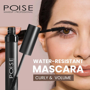 POISE Makeup HD Mascara Water - Resistant Formula | Extended Volume Fullness and Lash Definition Humidity and Smudge - Proof Eye Lashes Mascara, Black - 7DAY'S