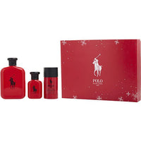 POLO RED by Ralph Lauren EDT SPRAY 4.2 OZ & EDT SPRAY 1.3 OZ & DEODORANT STICK ALCOHOL FREE 2.6 OZ - 7DAY'S