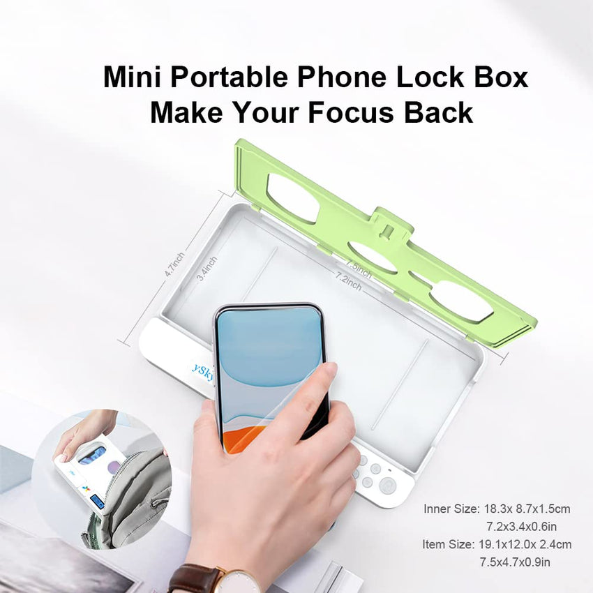 Portable Smart Auto Phone Timer Lock Box for iPhone and Android Phones, Self - Control Timer Locker to Help Kids,Students, Adults Focus Back,Prevent Excessive Games, Mobile Phone Addiction(New) - 7DAY'S