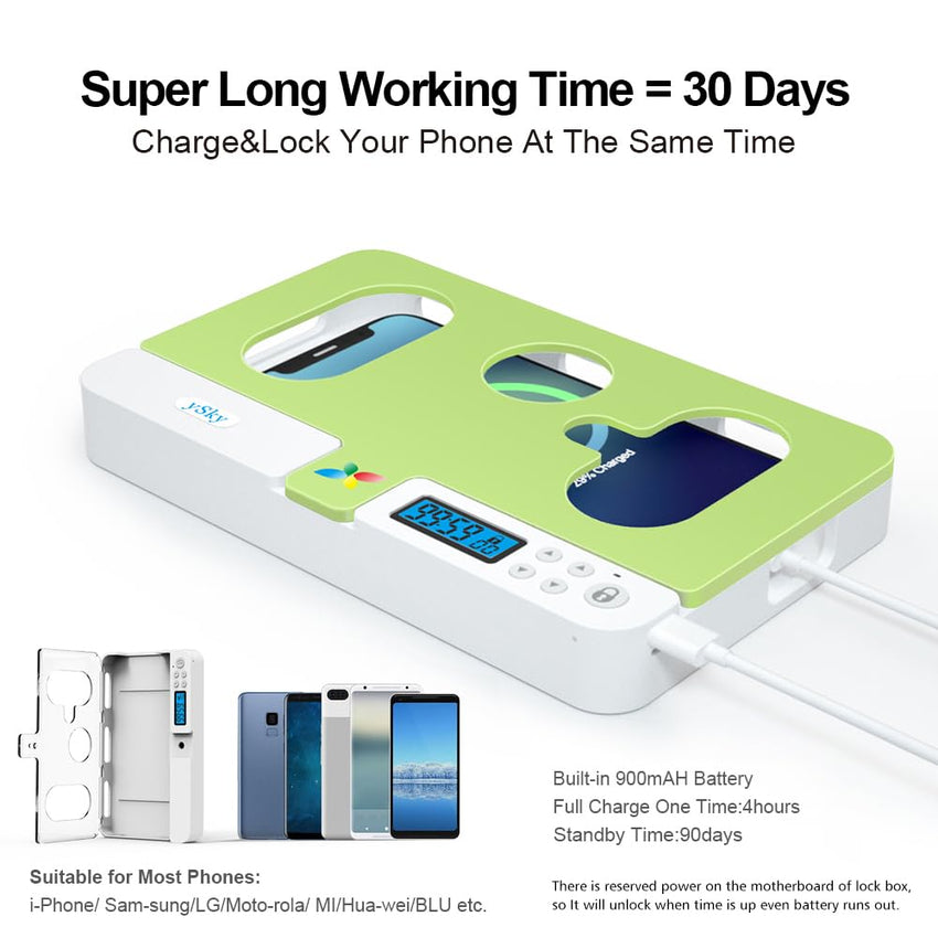 Portable Smart Auto Phone Timer Lock Box for iPhone and Android Phones, Self - Control Timer Locker to Help Kids,Students, Adults Focus Back,Prevent Excessive Games, Mobile Phone Addiction(New) - 7DAY'S