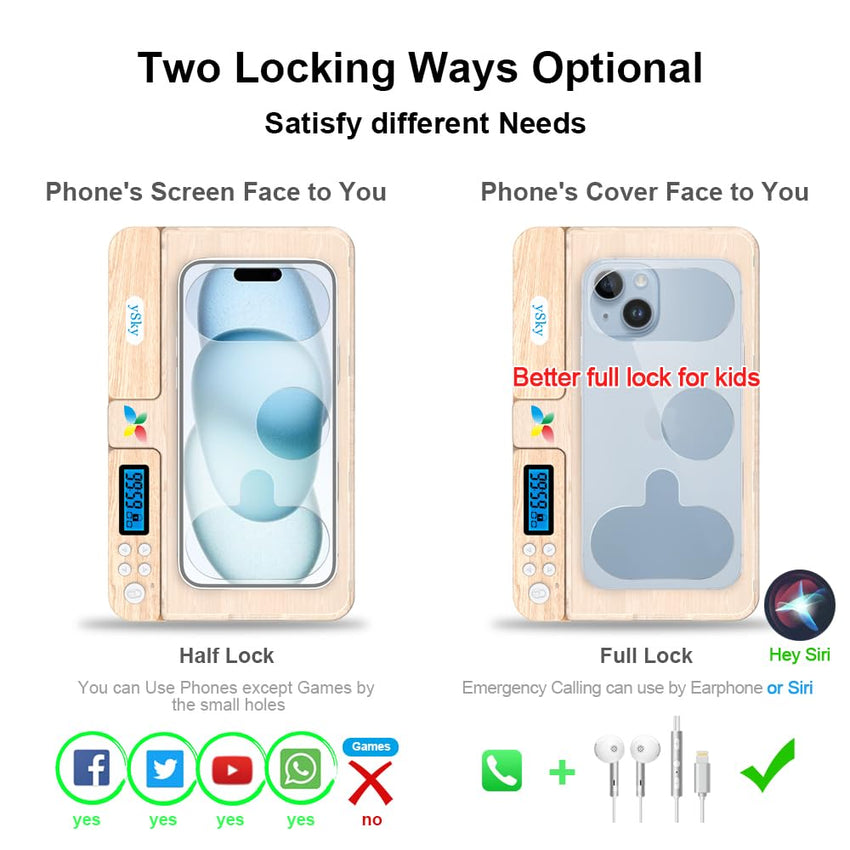 Portable Smart Auto Phone Timer Lock Box for iPhone and Android Phones, Self - Control Timer Locker to Help Kids,Students, Adults Focus Back,Prevent Excessive Games, Mobile Phone Addiction(New) - 7DAY'S