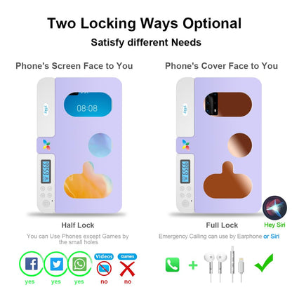 Portable Smart Auto Phone Timer Lock Box for iPhone and Android Phones, Self - Control Timer Locker to Help Kids,Students, Adults Focus Back,Prevent Excessive Games, Mobile Phone Addiction(New) - 7DAY'S