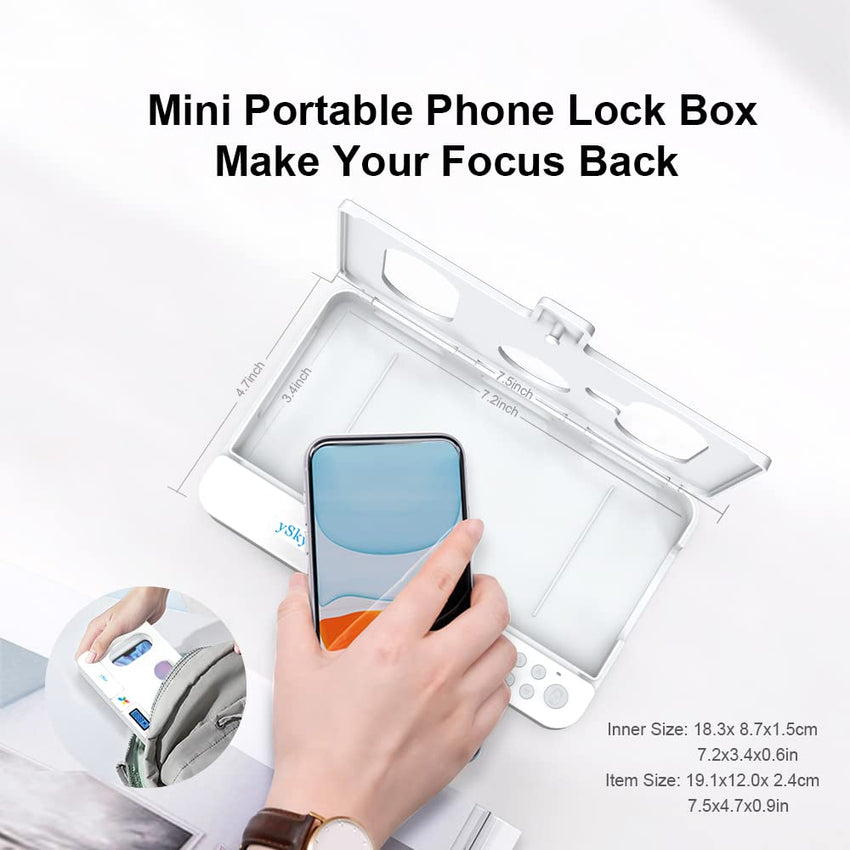 Portable Smart Auto Phone Timer Lock Box for iPhone and Android Phones, Self - Control Timer Locker to Help Kids,Students, Adults Focus Back,Prevent Excessive Games, Mobile Phone Addiction(New) - 7DAY'S