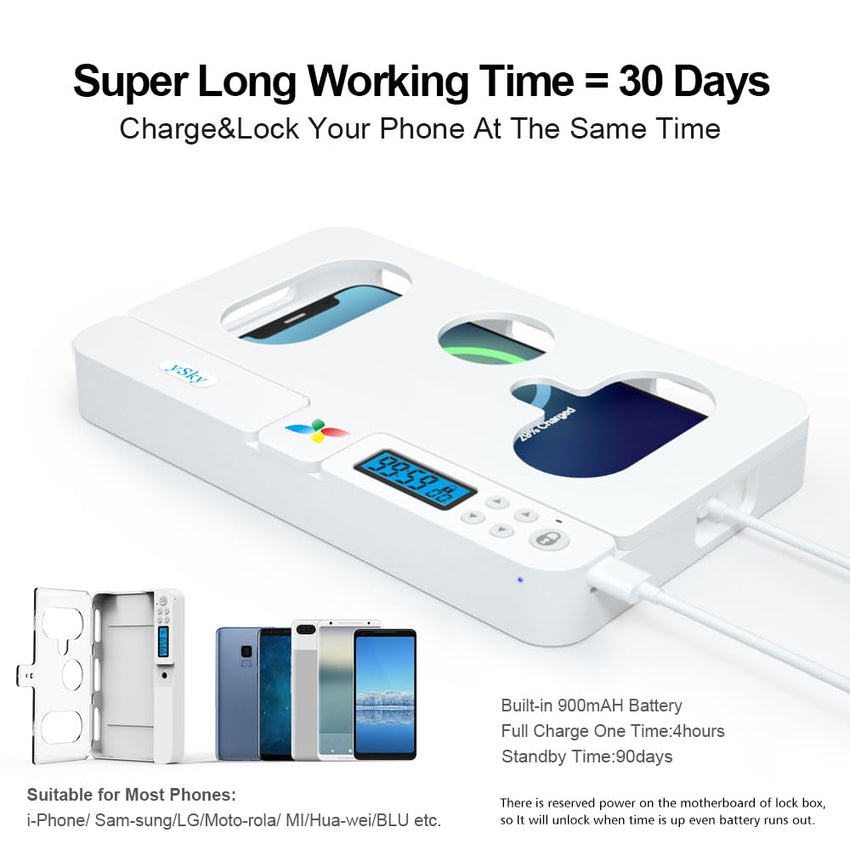 Portable Smart Auto Phone Timer Lock Box for iPhone and Android Phones, Self - Control Timer Locker to Help Kids,Students, Adults Focus Back,Prevent Excessive Games, Mobile Phone Addiction(New) - 7DAY'S