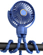 Portable Stroller Mini Fan, Small Rechargeable Personal Fan, Baby Travel Essentials for Wagon, Car Seat, Treadmill, Battery Powered Biking Gear Accessories, 360° Rotation, 3 - Speed, Display, Black - 7DAY'S