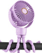 Portable Stroller Mini Fan, Small Rechargeable Personal Fan, Baby Travel Essentials for Wagon, Car Seat, Treadmill, Battery Powered Biking Gear Accessories, 360° Rotation, 3 - Speed, Display, Black - 7DAY'S