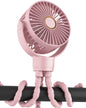 Portable Stroller Mini Fan, Small Rechargeable Personal Fan, Baby Travel Essentials for Wagon, Car Seat, Treadmill, Battery Powered Biking Gear Accessories, 360° Rotation, 3 - Speed, Display, Black - 7DAY'S