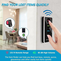 Portable Wireless Key Finder Set with 4 Signal Receivers - Ideal Party Gift for Elders, Black, Requires 2 AAA Batteries（Super Good qualiey） - 7DAY'S