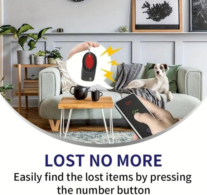 Portable Wireless Key Finder Set with 4 Signal Receivers - Ideal Party Gift for Elders, Black, Requires 2 AAA Batteries（Super Good qualiey） - 7DAY'S