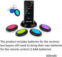 Portable Wireless Key Finder Set with 4 Signal Receivers - Ideal Party Gift for Elders, Black, Requires 2 AAA Batteries（Super Good qualiey） - 7DAY'S