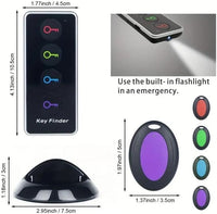 Portable Wireless Key Finder Set with 4 Signal Receivers - Ideal Party Gift for Elders, Black, Requires 2 AAA Batteries（Super Good qualiey） - 7DAY'S