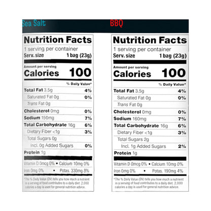 Potato Chips, Bbq/sea Salt Flavor, 0.8 Oz Bag, 6/pack - 7DAY'S