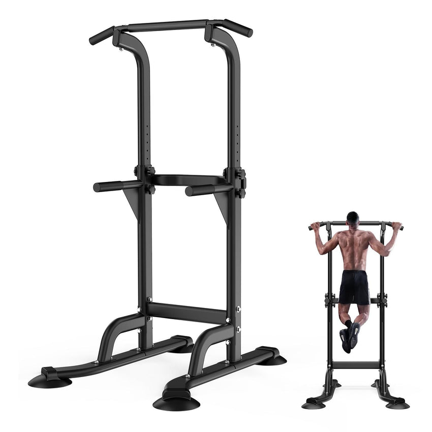 Power Tower Workout Dip Station Pull Up Bar, Height Adjustable Multi - Function Dip Stand for Home Gym Strength Training Fitness Equipment - 7DAY'S