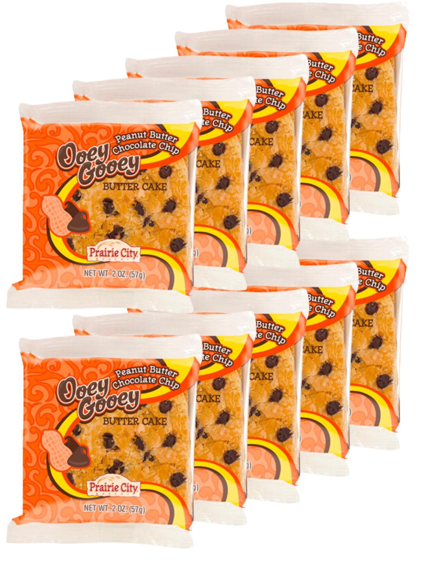 Prairie City Bakery Ooey Gooey Butter Cake Individually Wrapped On The Go Dessert Sweet Treats Perfect For Snacking 2 Ounce Snack Cakes Pack of 10 (Original) - 7DAY'S