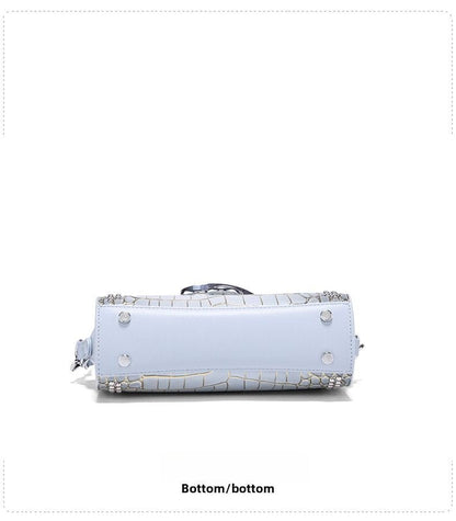 Premium sense crocodile print bag new commuter box bag female crossbody small square bag - 7DAY'S