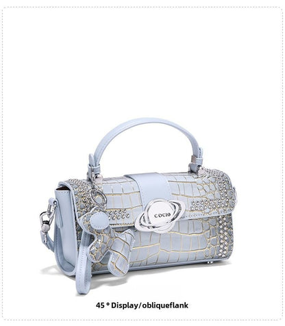 Premium sense crocodile print bag new commuter box bag female crossbody small square bag - 7DAY'S