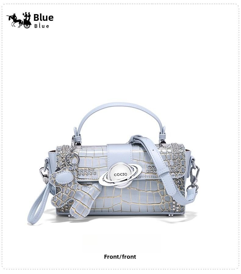 Premium sense crocodile print bag new commuter box bag female crossbody small square bag - 7DAY'S