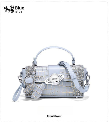 Premium sense crocodile print bag new commuter box bag female crossbody small square bag - 7DAY'S