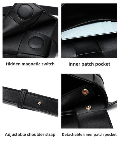 Premium sense of hundred with small bag 2025 new fashion pure color weaving niche ladies crossbody bag small aroma wind women's bag - 7DAY'S