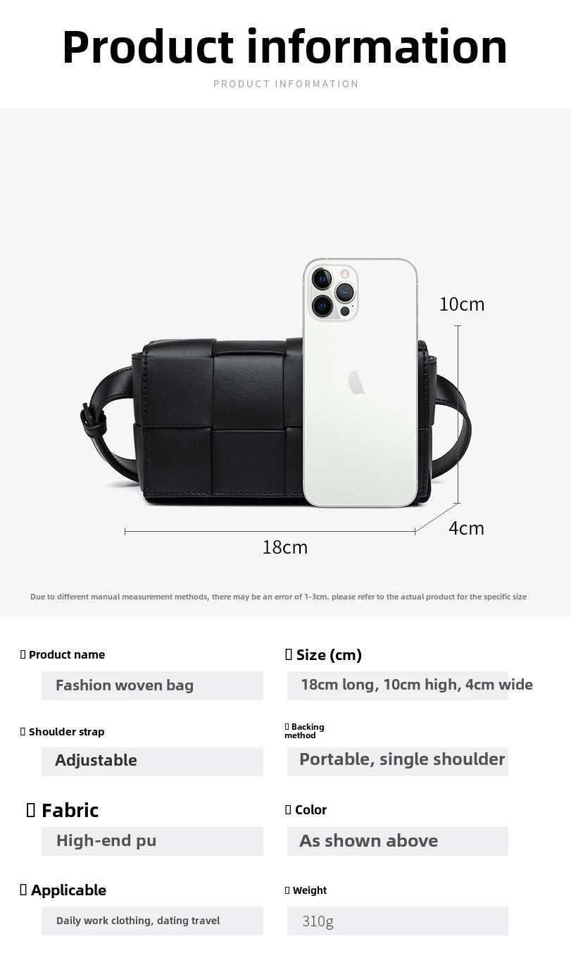 Premium sense of hundred with small bag 2025 new fashion pure color weaving niche ladies crossbody bag small aroma wind women's bag - 7DAY'S