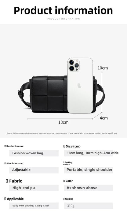 Premium sense of hundred with small bag 2025 new fashion pure color weaving niche ladies crossbody bag small aroma wind women's bag - 7DAY'S