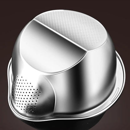 Premium SUS304 Stainless Steel Rice Washing Drain Basket - Multifunctional Kitchen Colander for Rice, Fruits, Veggies & Storage, Durable Kitchen Gadget（Super good qualiey） - 7DAY'S