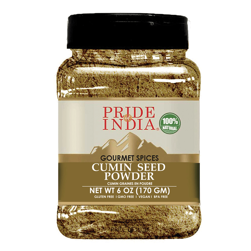 Pride of India | Cumin Seed Ground 8 oz (226.79 gm) Medium Dual Sifter Bottle | Traditional Indian Spice | Seasoning spice for Curries/Lentils/Chicken/Meat | Easy to Store - 7DAY'S