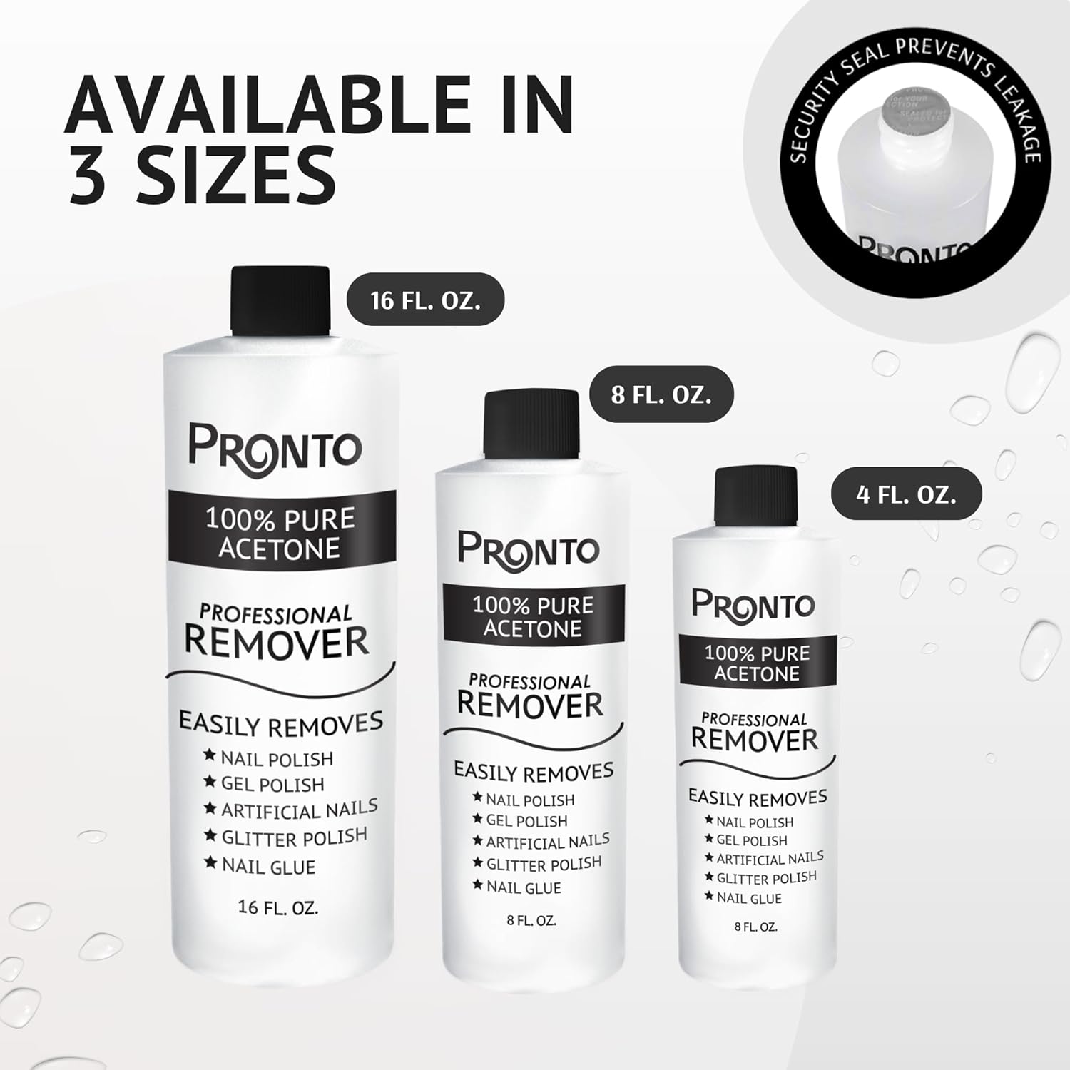 Pronto 100% Acetone Gel Nail Polish Remover - Gel Polish Remover for Nails | Acetone Nail Polish Remover For Nails for Removal of Glue, Gel, Acrylic & Dip | Gel Polish Remover, 8 Fl oz - 7DAY'S