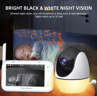 PSABM200S Baby Motion Monitor Temperature Monitor Micro SD (4 - 32GB) option 4.3Inch IPS IR Night Vision Video Dual Audio HD 1920 * 1080 - 7DAY'S