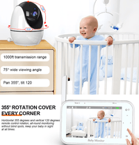 PSABM200S Baby Motion Monitor Temperature Monitor Micro SD (4 - 32GB) option 4.3Inch IPS IR Night Vision Video Dual Audio HD 1920 * 1080 - 7DAY'S