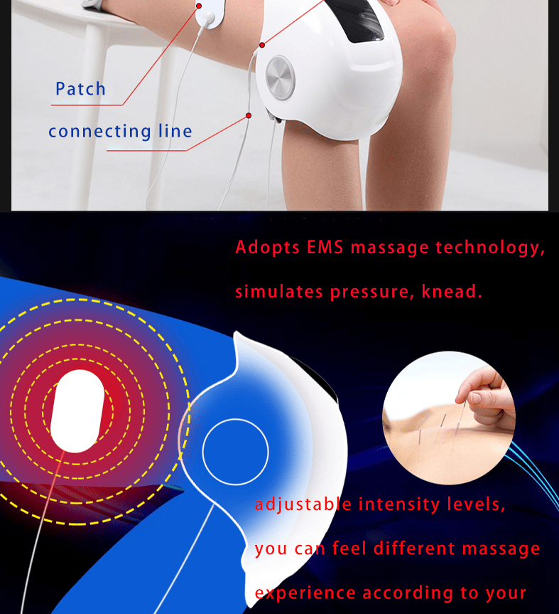 PSKNEE2 (PSK711 - 2) Knee massager pulse massage constant temperature hot compress knee massager 3D air bag massage, endurance of 2 h, shoulder massage arm massage laser knee massage, knee therapy - 7DAY'S