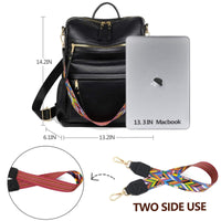 PU Leather Backpack Purse For Women Convertible Ladies Fashion Casual Large School Shoulder Bags - 7DAY'S