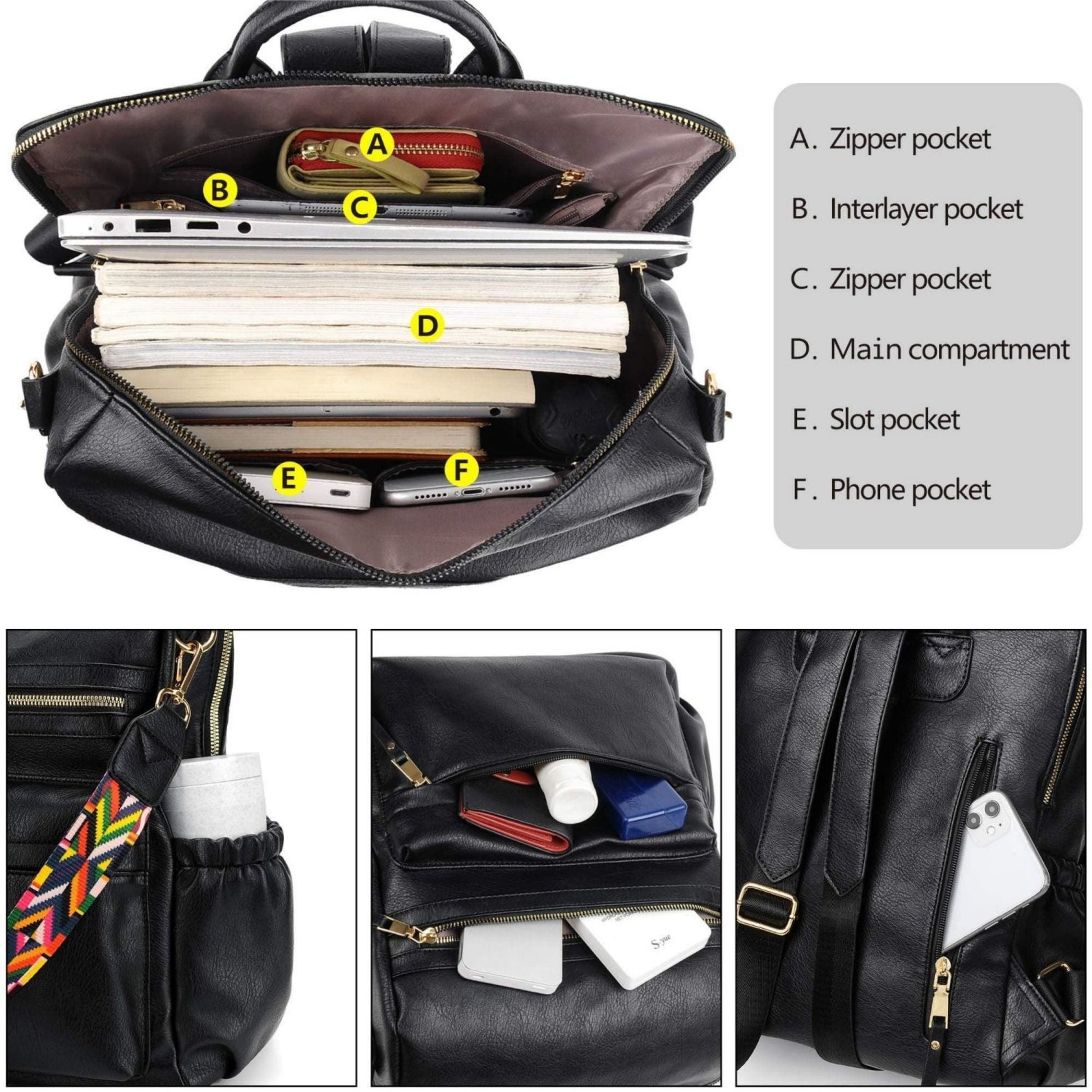 PU Leather Backpack Purse For Women Convertible Ladies Fashion Casual Large School Shoulder Bags - 7DAY'S