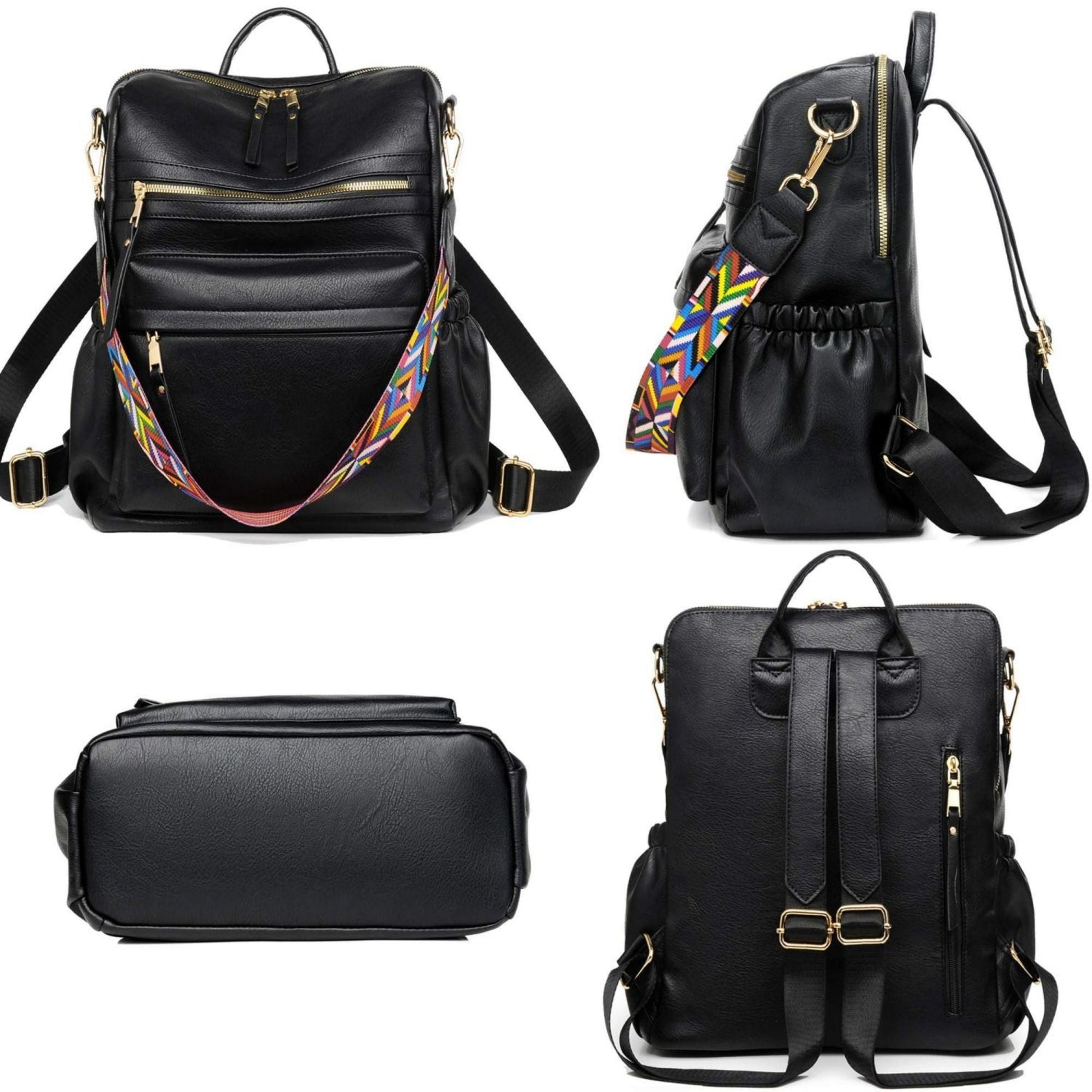 PU Leather Backpack Purse For Women Convertible Ladies Fashion Casual Large School Shoulder Bags - 7DAY'S