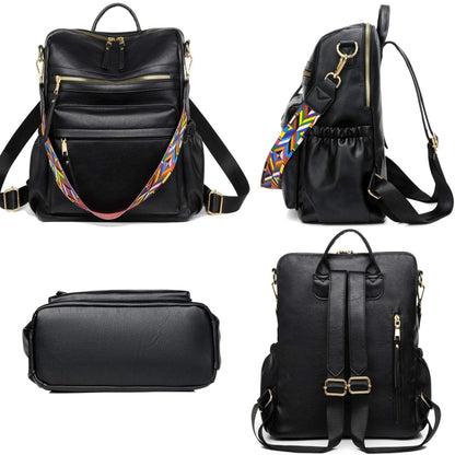 PU Leather Backpack Purse For Women Convertible Ladies Fashion Casual Large School Shoulder Bags - 7DAY'S