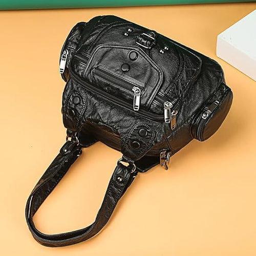 PU Leather Crossbody Bags for Women Medium Size Soft Leather Multi Pocket Shoulder Purses for Women Trendy Vintage - 7DAY'S