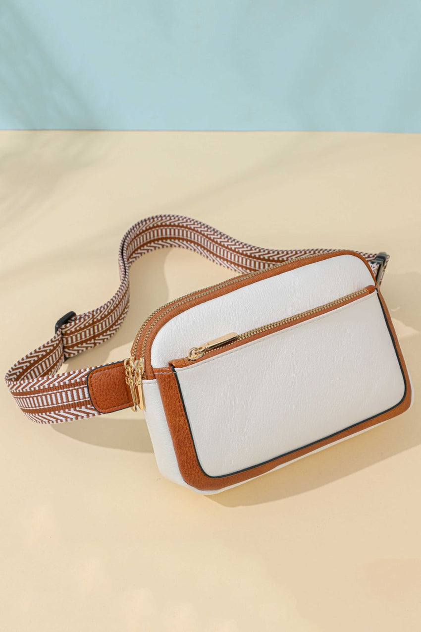 PU Leather Rectangle Crossbody Bag - 7DAY'S