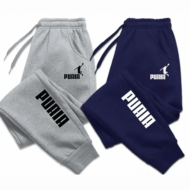 PUAIA Printed Men's Sweatpants Spring Autumn Jogging Trousers Fitness Loose Fit Clothing Solid Color Outfit Streetwear Pants - 7DAY'S