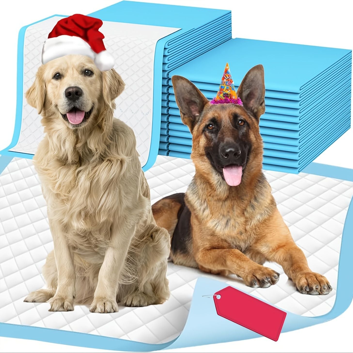 Puppy Pee Pads 24"x24" - 100 Count | Dog Pee Training Pads Super Absorbent & Leak - Proof | Disposable Pet Piddle and Potty Pads for Puppies | Dogs | Doggie| Cats | Rabbits - 7DAY'S
