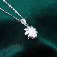Pure Silver 990 Rotating Lotus Pendant Clavicle Necklace - 7DAY'S