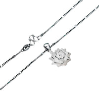 Pure Silver 990 Rotating Lotus Pendant Clavicle Necklace - 7DAY'S