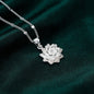Pure Silver 990 Rotating Lotus Pendant Clavicle Necklace - 7DAY'S